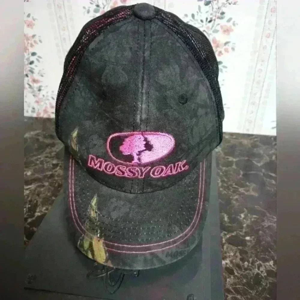 Mossy Oak by Outdoor Cap Camo Hat Embroidery Adjustable Pink One Size Fits Most